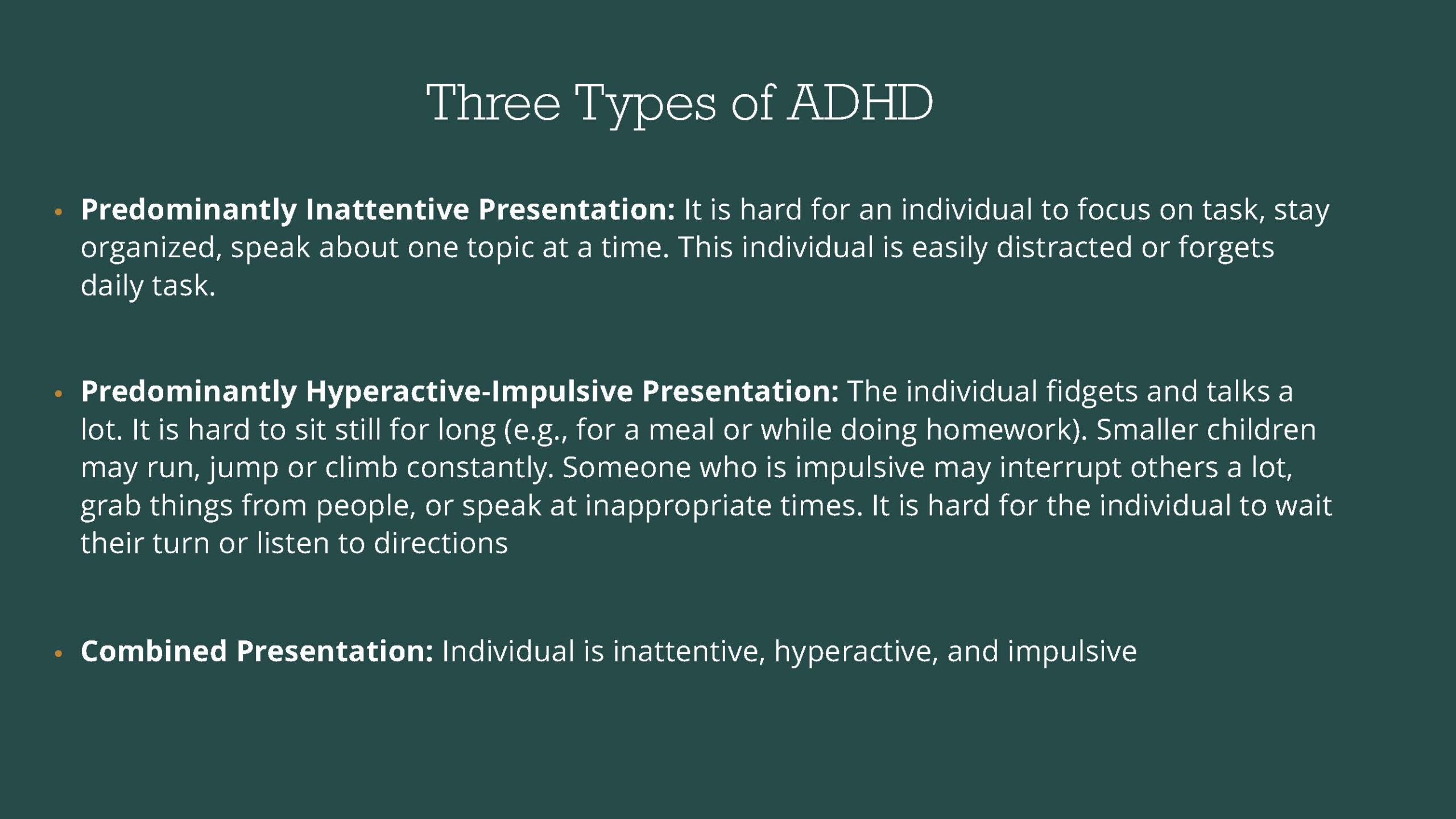 types of adhd