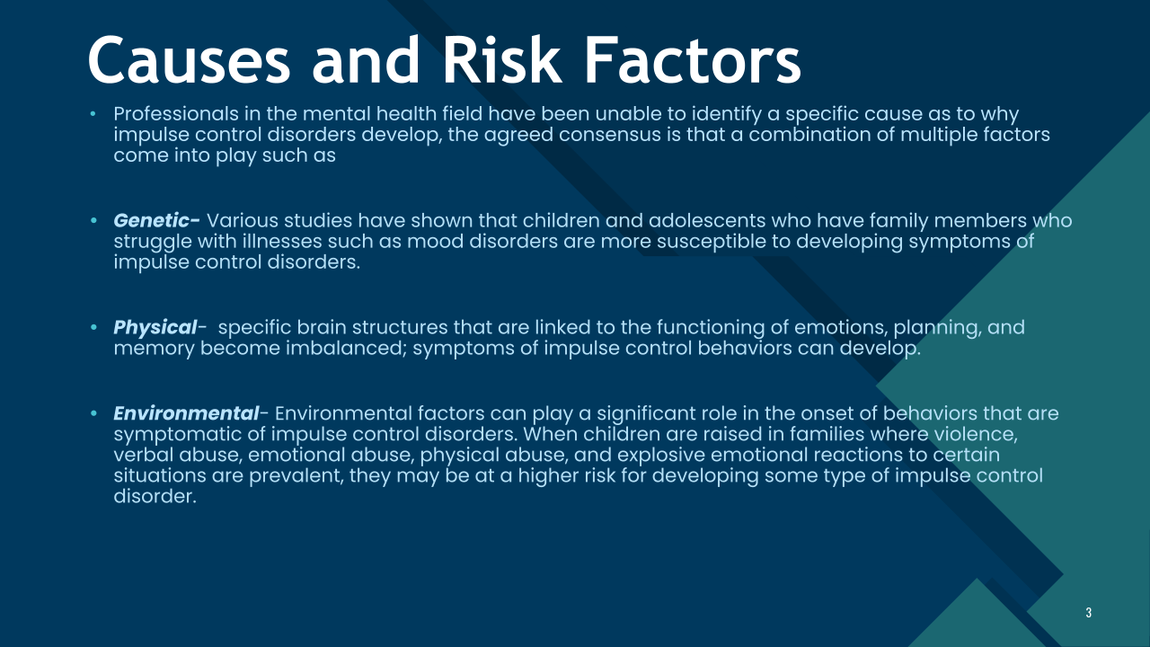 Causes and risk factors of impulse control
