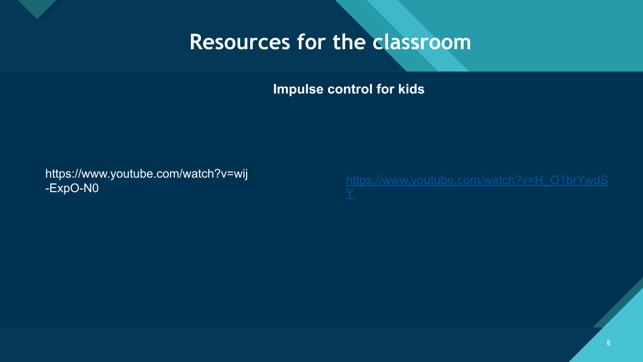 Resources for impulse control in the classroom