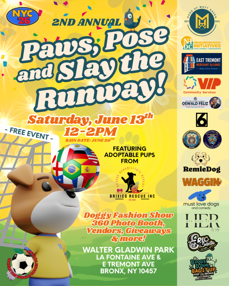 2nd Annual Paws, Pose, and Slay the Runway Event Flyer on Saturday, June 13th.