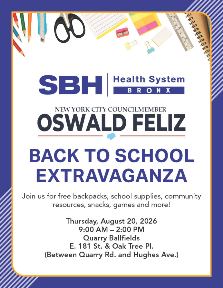 Back to School Extravaganza on Thursday, August 20th, 2026 from 9 AM–2 PM.