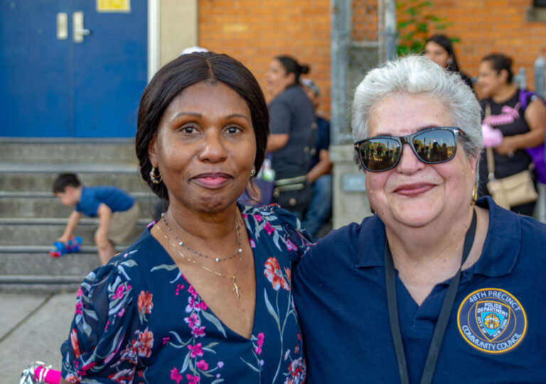 Leadership poses at health fair outside VIP Community Services building in the Bronx