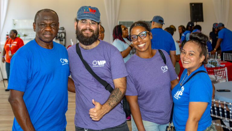 Staff pose for Staff Appreciation Day at VIP Community Services