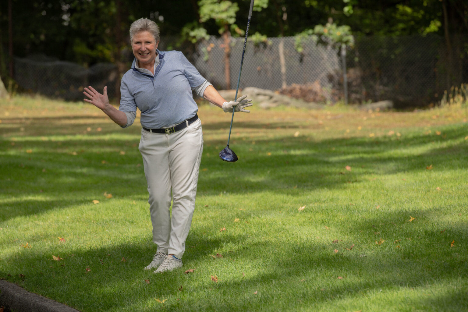 Attendee poses for photo while playing golf at VIP's Inaugural Golf Outing 2026.